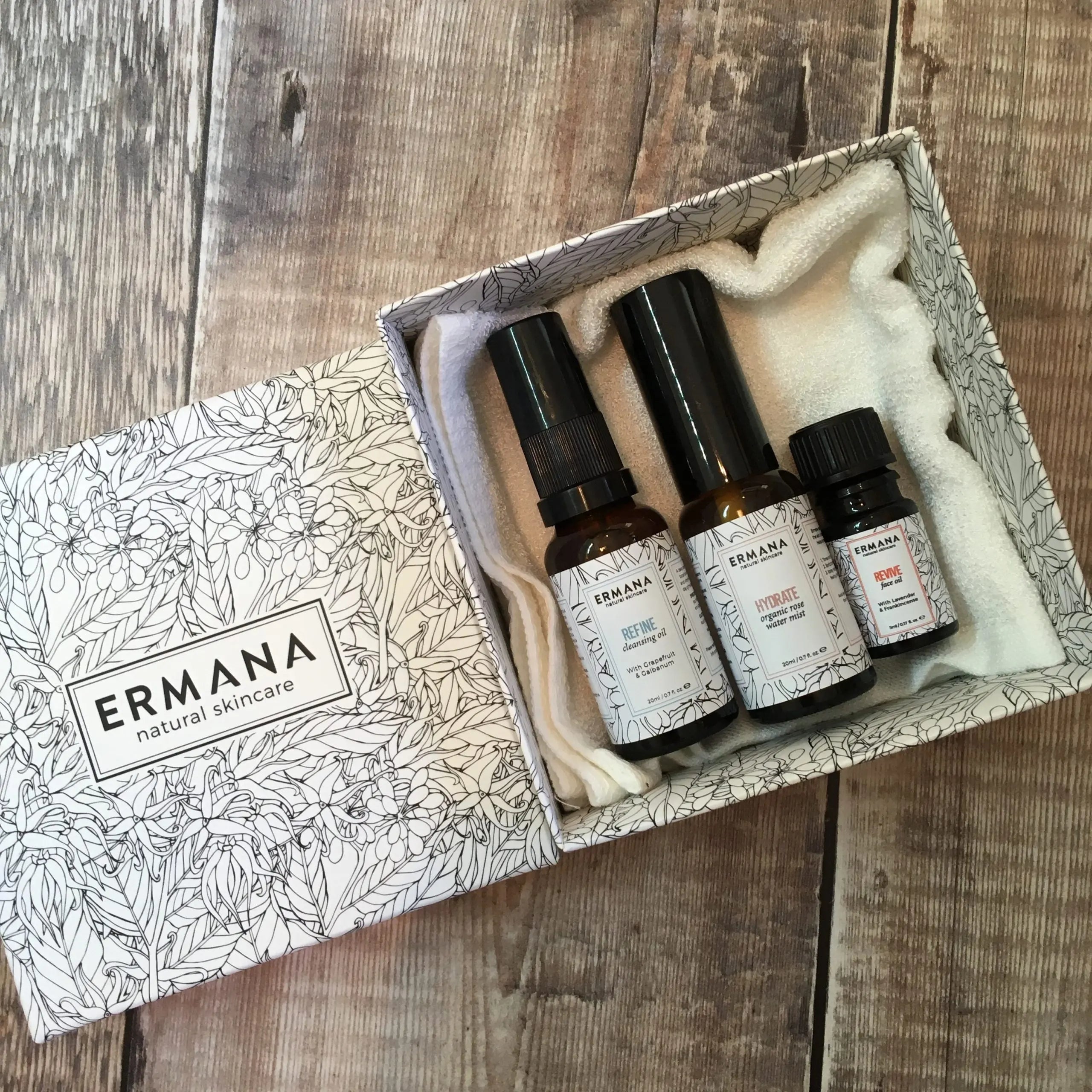 Skincare Minis Gift Set with refine, hydrate and revive - Ermana Natural Skincare