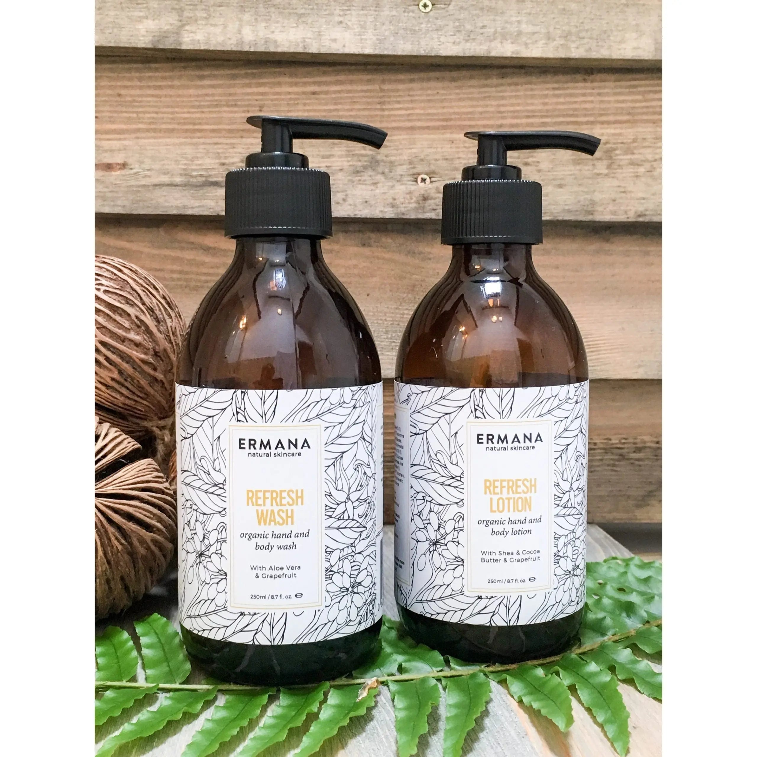 Refresh Organic Hand & Body Wash  250ml - Ermana Natural Skincare 