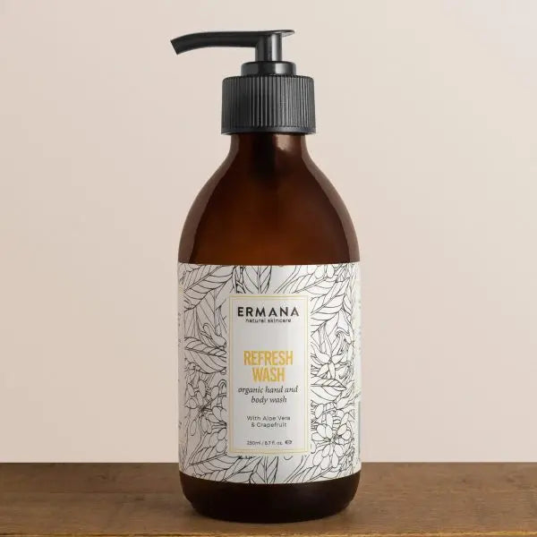 Refresh Organic Hand & Body Wash  250ml - Ermana Natural Skincare 