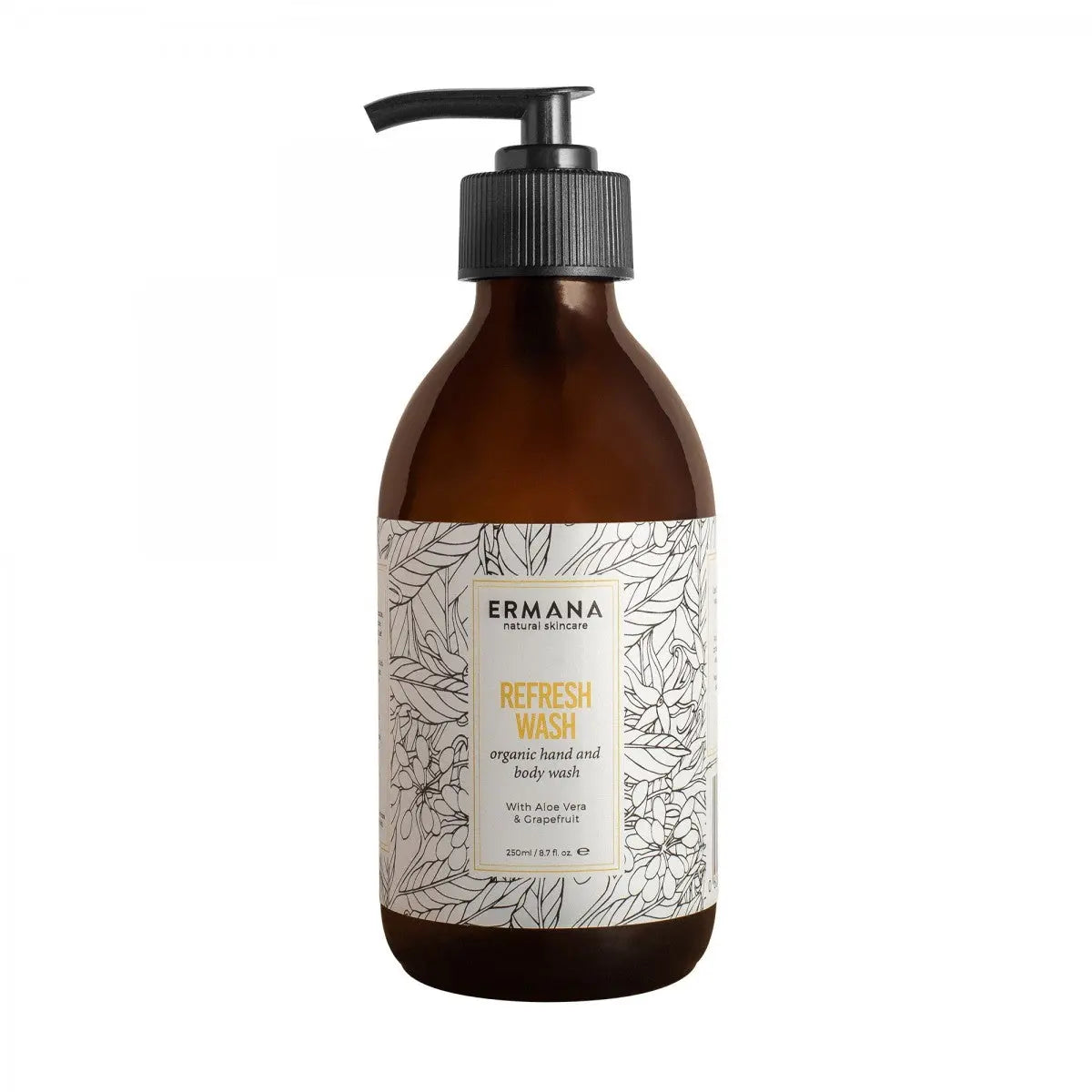 Refresh Organic Hand & Body Wash  250ml - Ermana Natural Skincare 