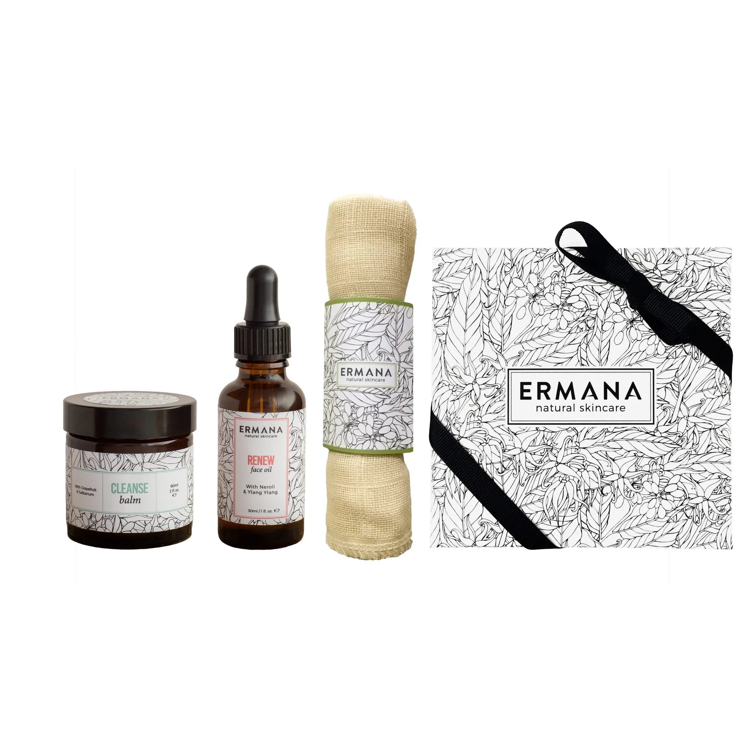 Renew Gift Set with renew face oil and cleanse balm - Ermana Natural Skincare 